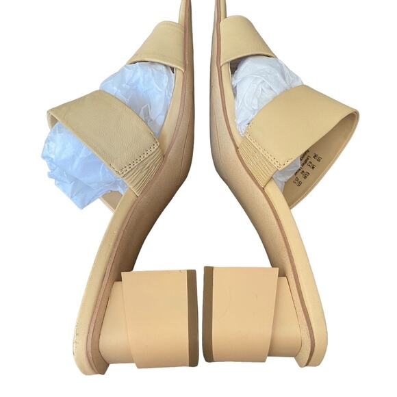 Franco Sarto Kirsi Beige Tan Leather Slide Heel Sandal size 9 - Picture 11 of 12